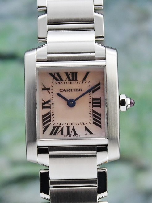 (image for) A CARTIER LADY SIZE STAINLESS STEEL TANK FRANCAIS / MOP